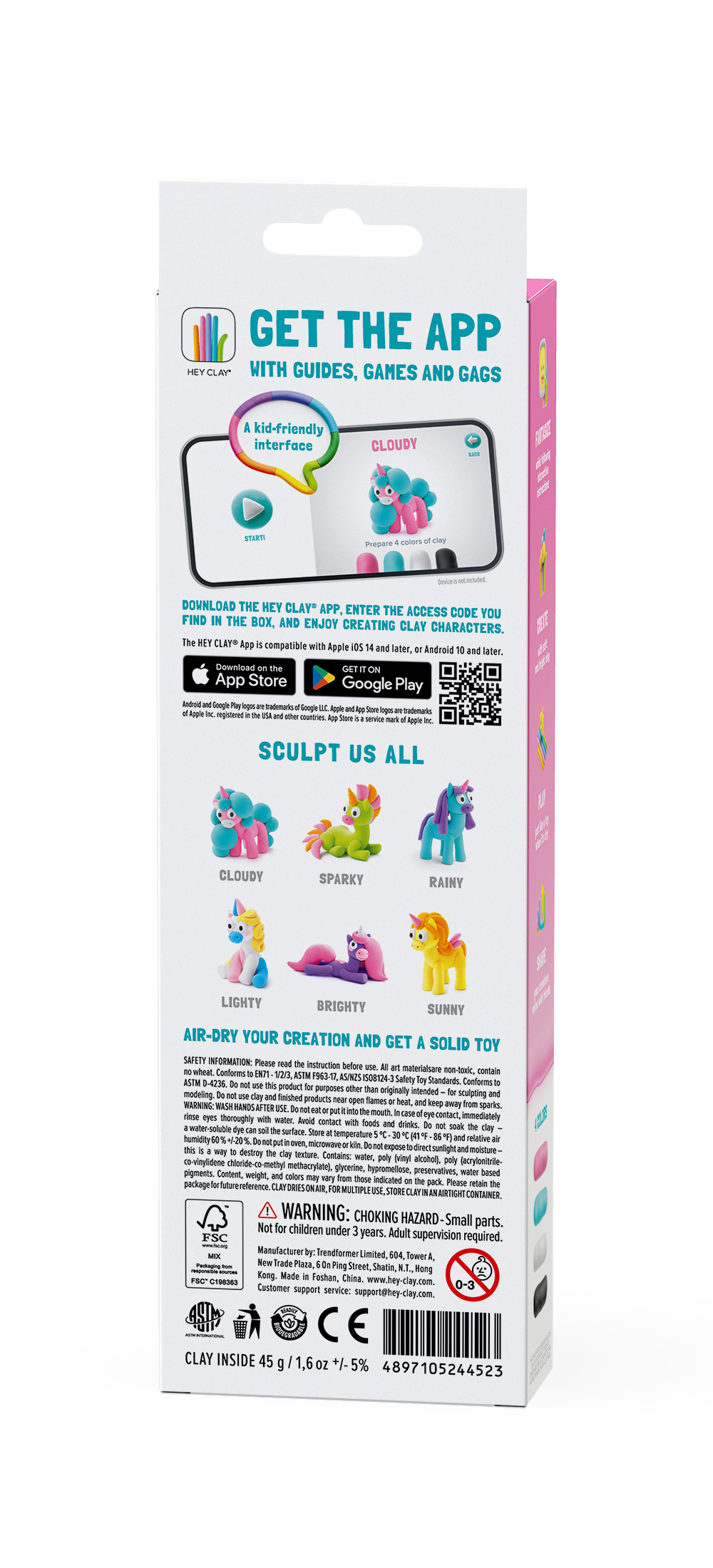 HEY CLAY Modeling Clay Unicorn Cloudy 3 pc 30138E