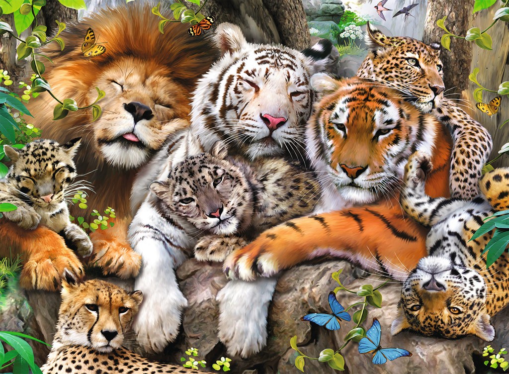 Ravensburger Puzzle 200 pc Big Cat Nap 127214V