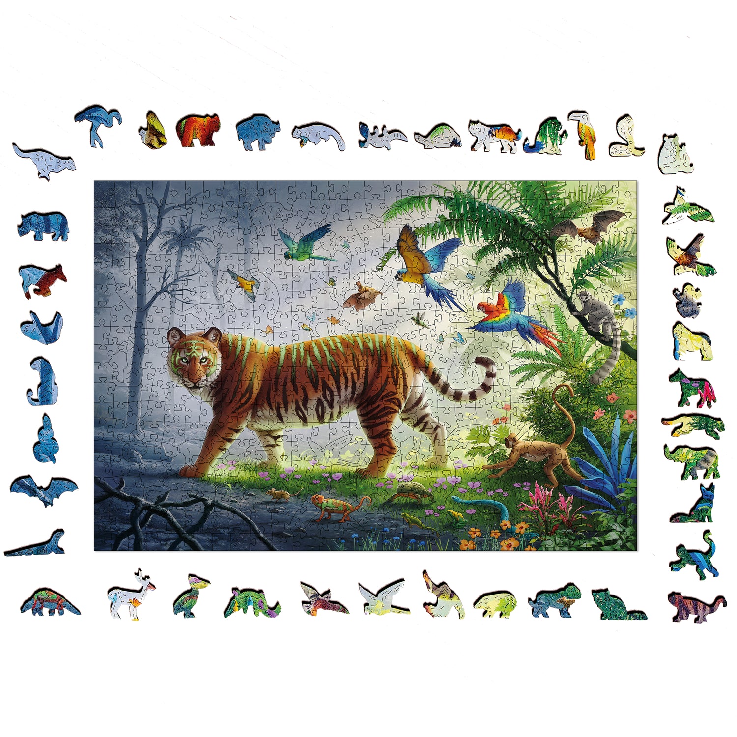Ravensburger Wooden Puzzle 500 pc Tiger in the Jungle 175147V