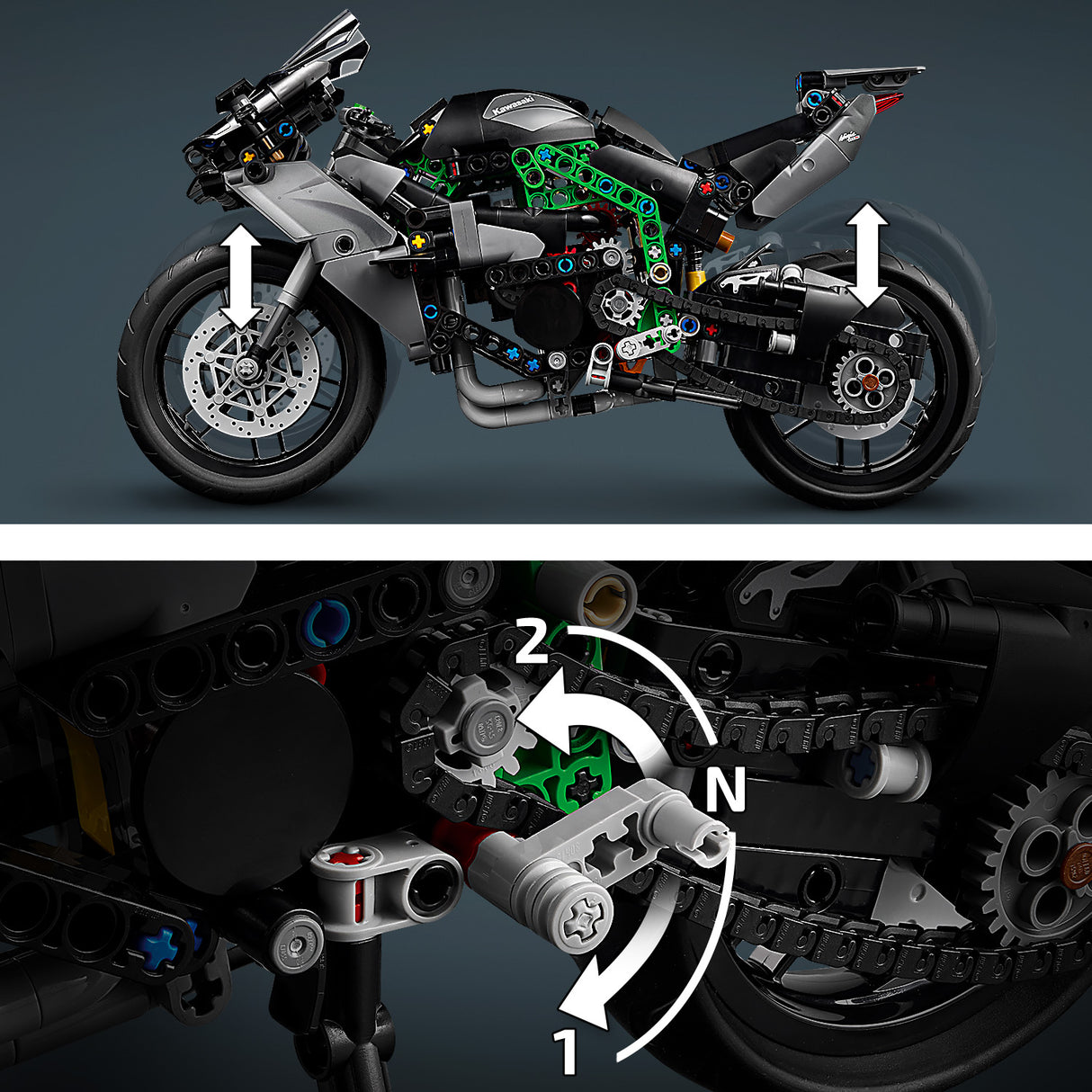 LEGO Technic Kawasaki Ninja H2R Motorcycle 42170L