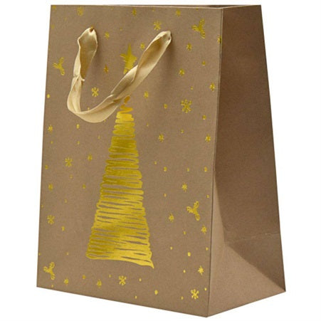 Paper Gift Bag with Golden Tree and Stars KINKEKOTT1