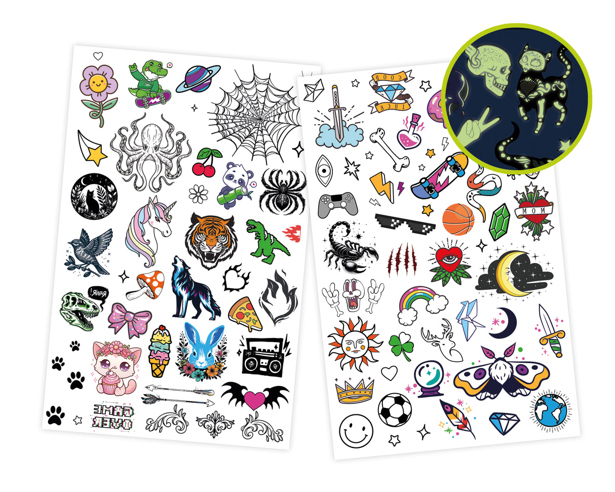 Buki Washable Glow-in-the-Dark Tattoo Set 75 pc TA008I