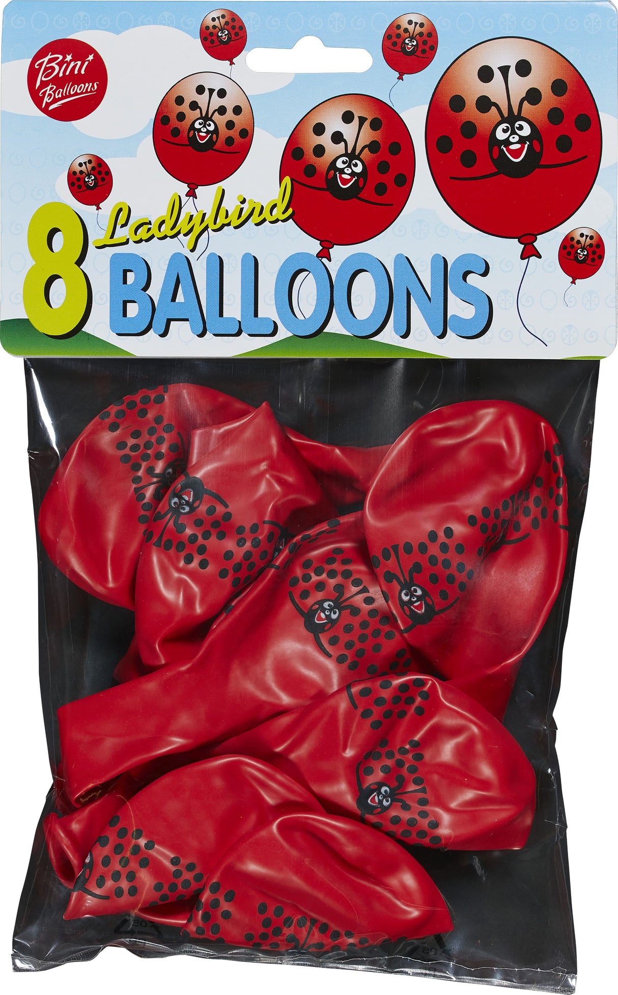 Bini Ladybird Balloons, 8 Pieces 80805H