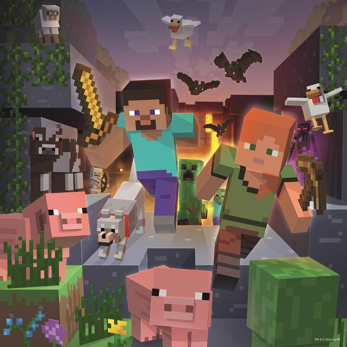 Ravenburgeri Puzzle 3x49 Pieces Minecraft 056217V