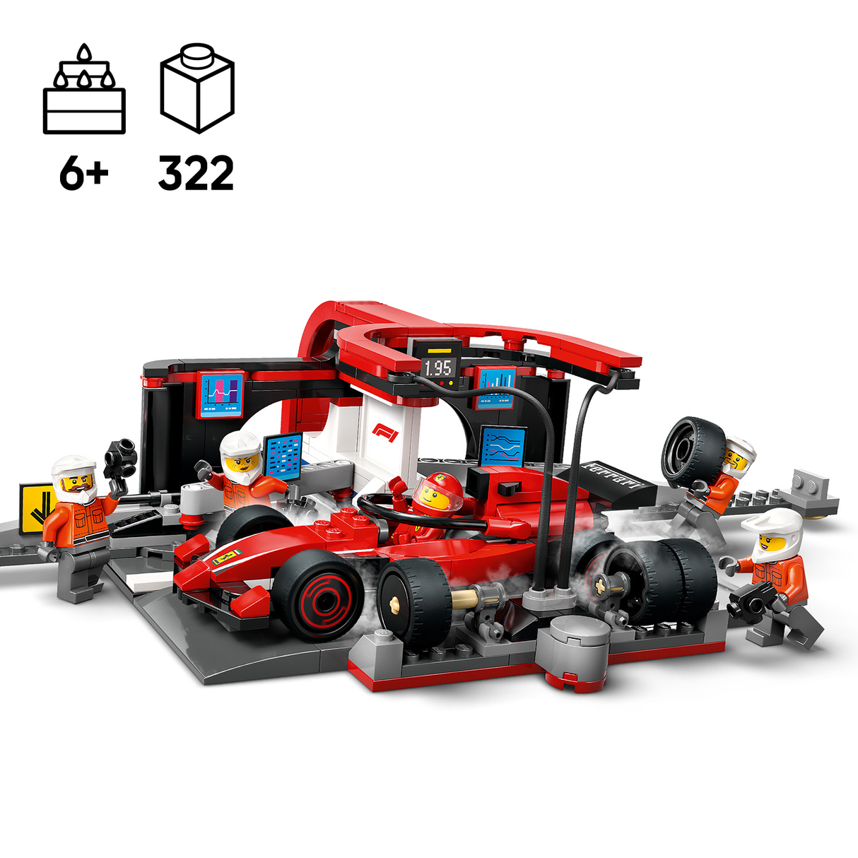 LEGO City F1 Pit Stop & Pit Crew with Ferrari Car 60443L