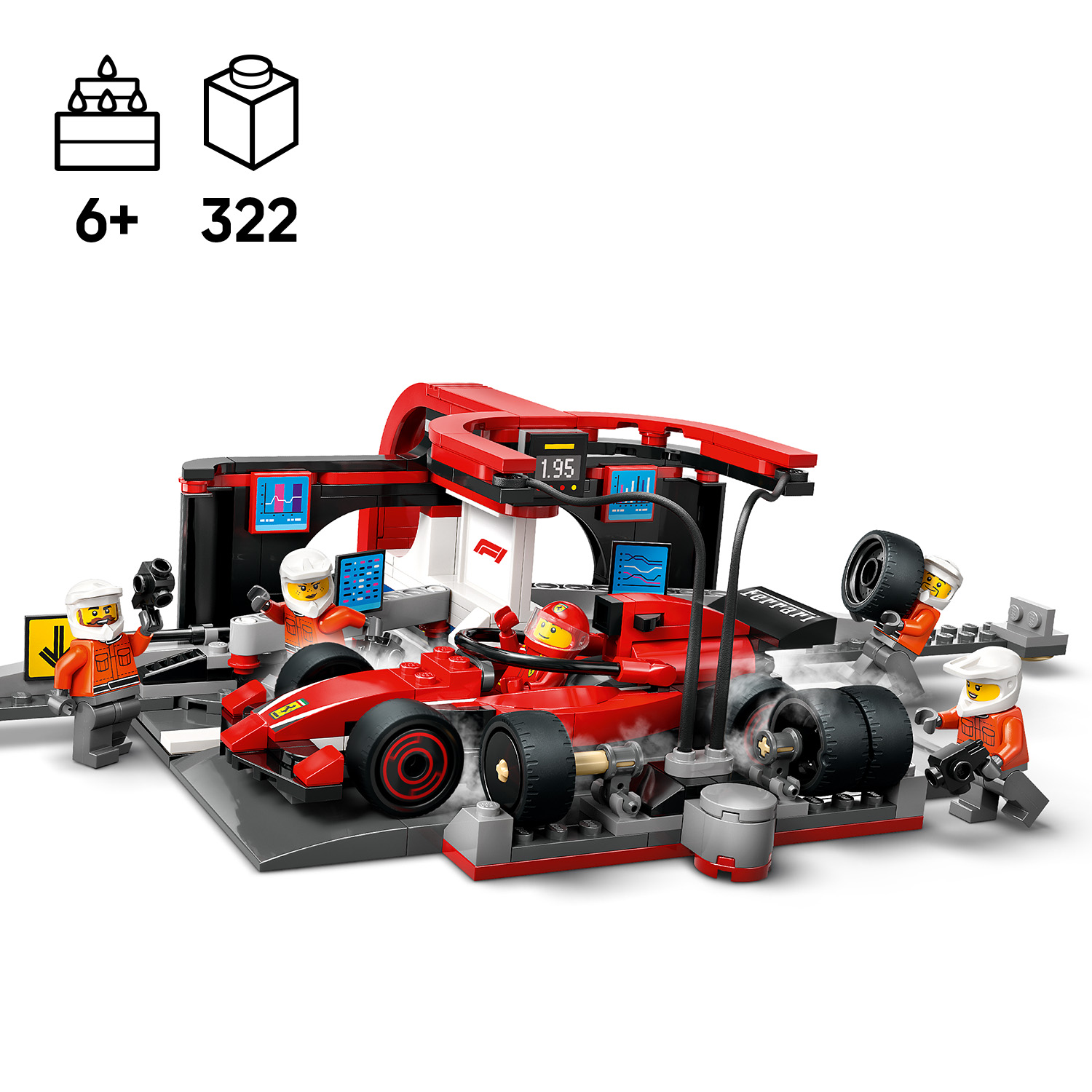 LEGO City F1 Pit Stop & Pit Crew with Ferrari Car 60443L