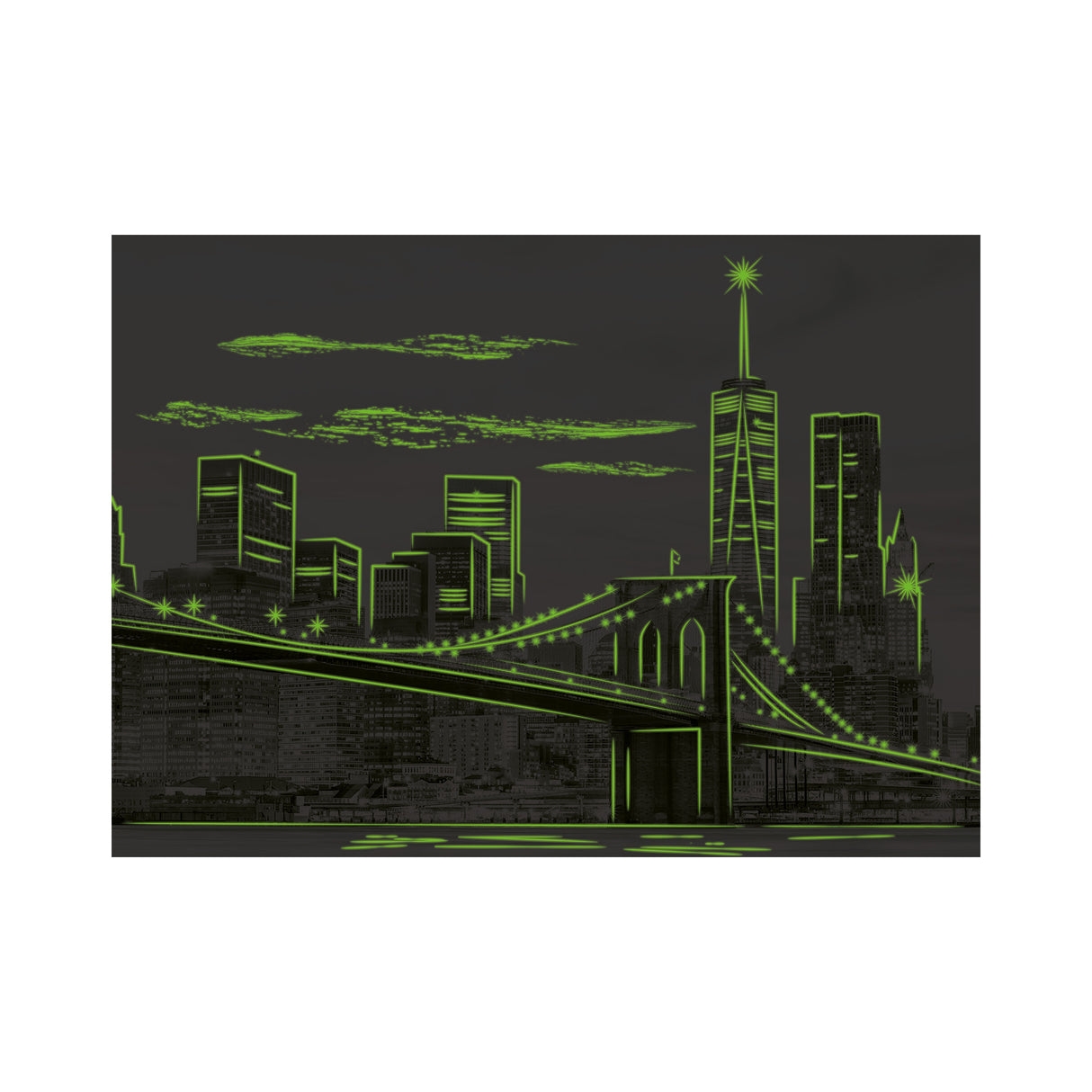 Dino Neon Puzzle 1000 pc Brooklyn Bridge 54133D