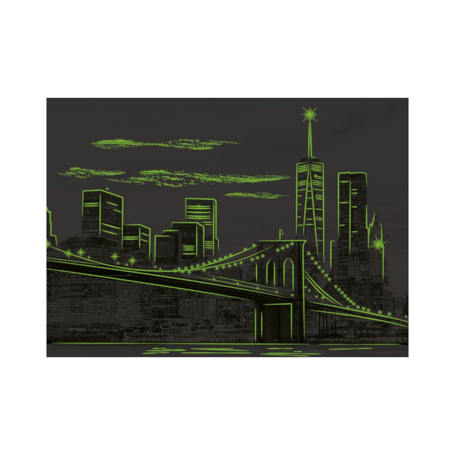 Dino Neon Puzzle 1000 pc Brooklyn Bridge 54133D