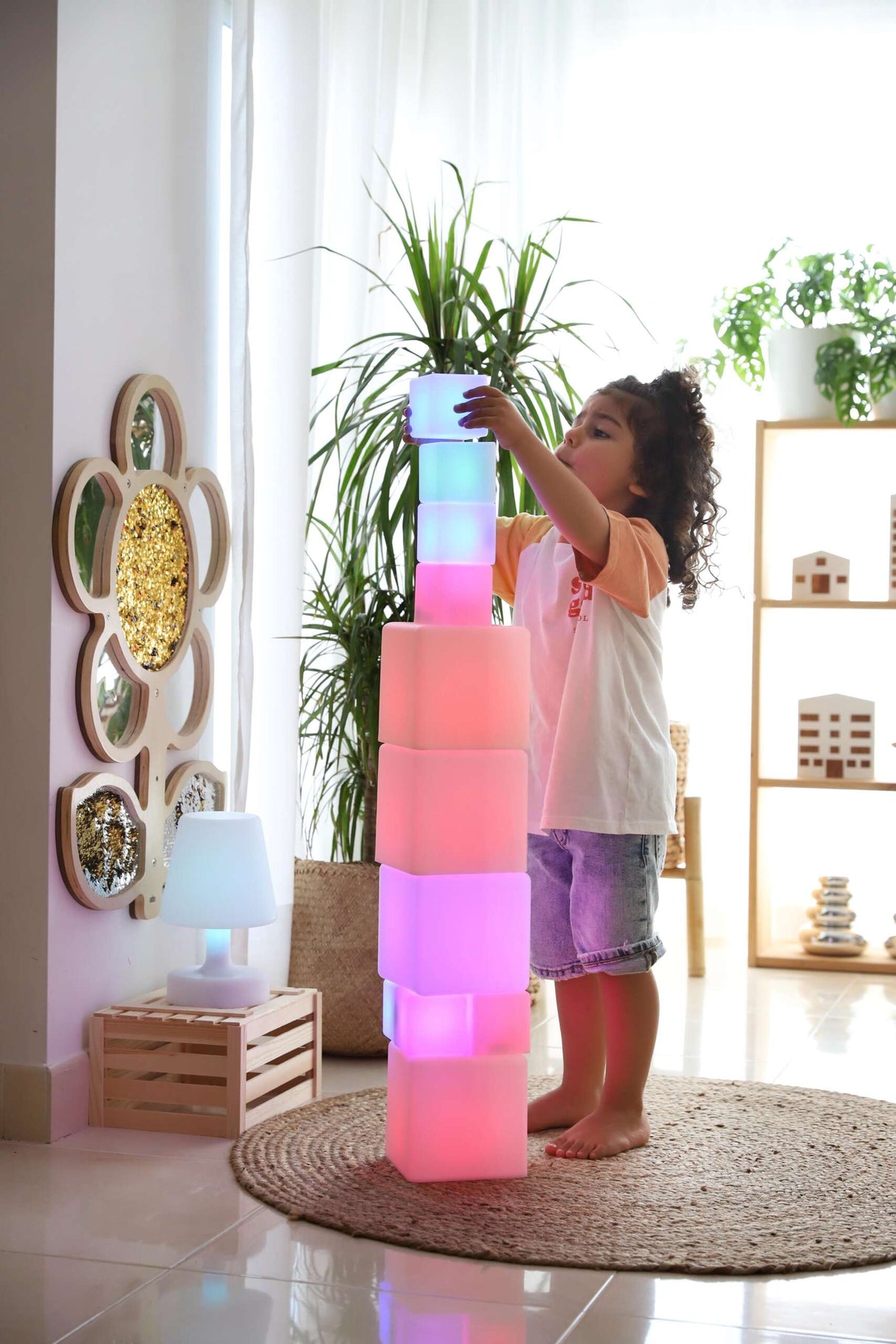 TTS Sensory ICT Glow Construction Blocks 12pk EY06793B