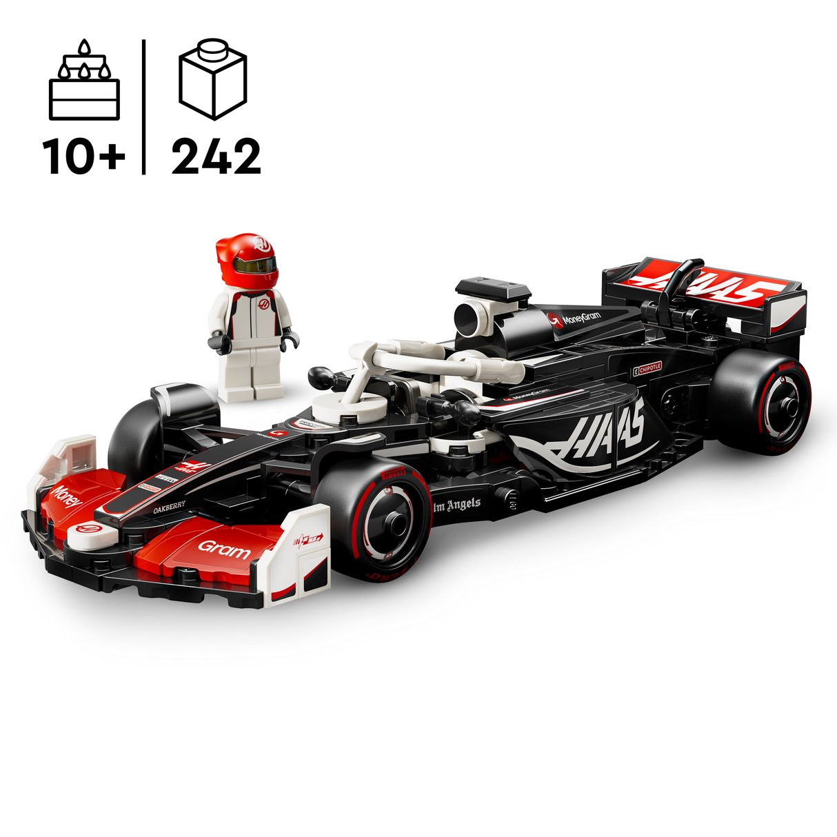 LEGO Speed Champions Moneygram HAAS F1 Team VF-24 Race Car 77250L