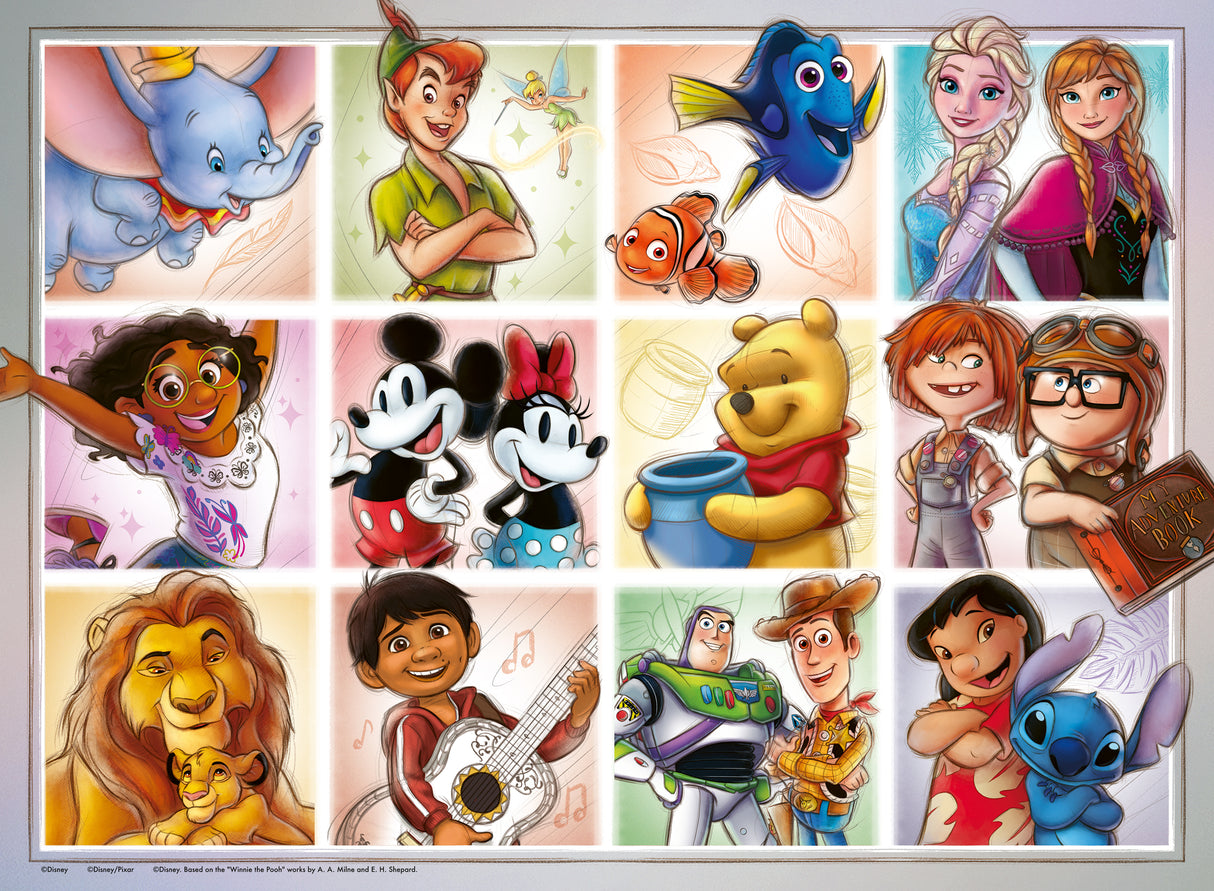 Ravensburger Puzzle 100 Pieces: Famous Disney Characters 12004118V