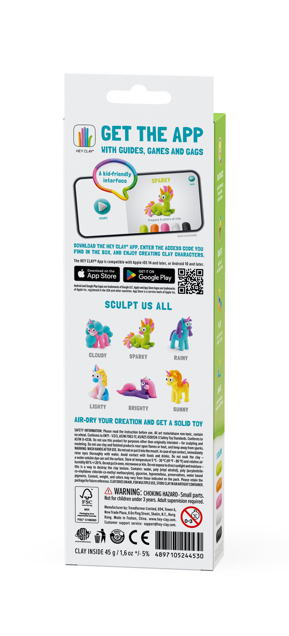 HEY CLAY Modeling Clay Unicorn Sparky 3 pc 30139E