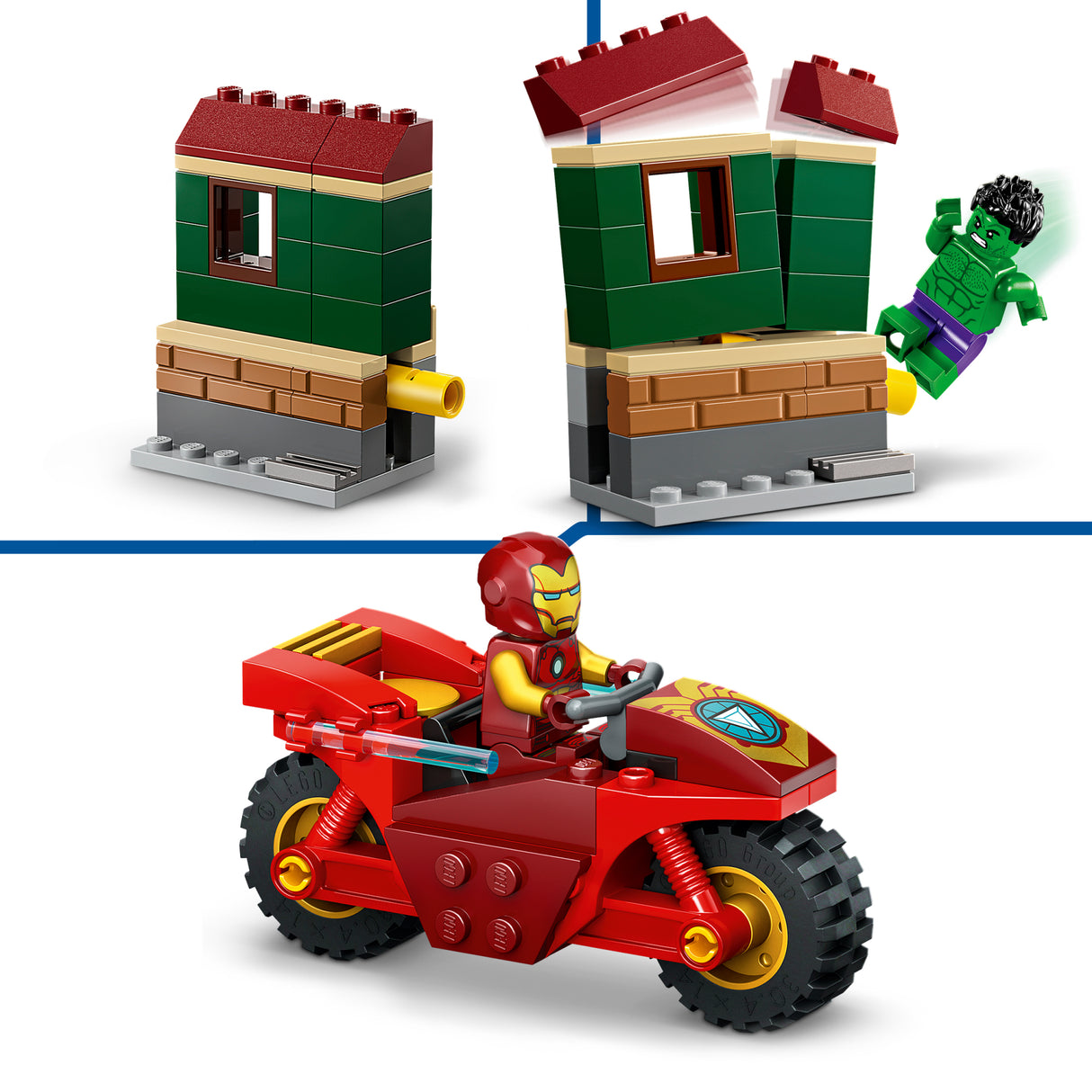 LEGO Super Heroes Iron Man with Bike and The Hulk 76287L