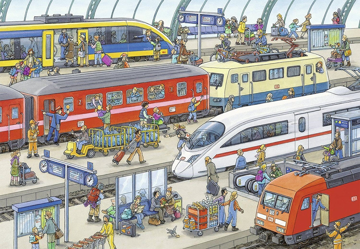 Ravensburger Puzzle 2x24 pc Busy Train Station 091911V