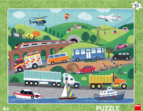 Dino Frame Puzzle 40 pc Various Vehicles 32226D