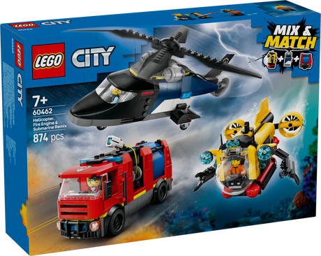 LEGO City Helicopter, Fire Engine & Submarine Remix 60462L