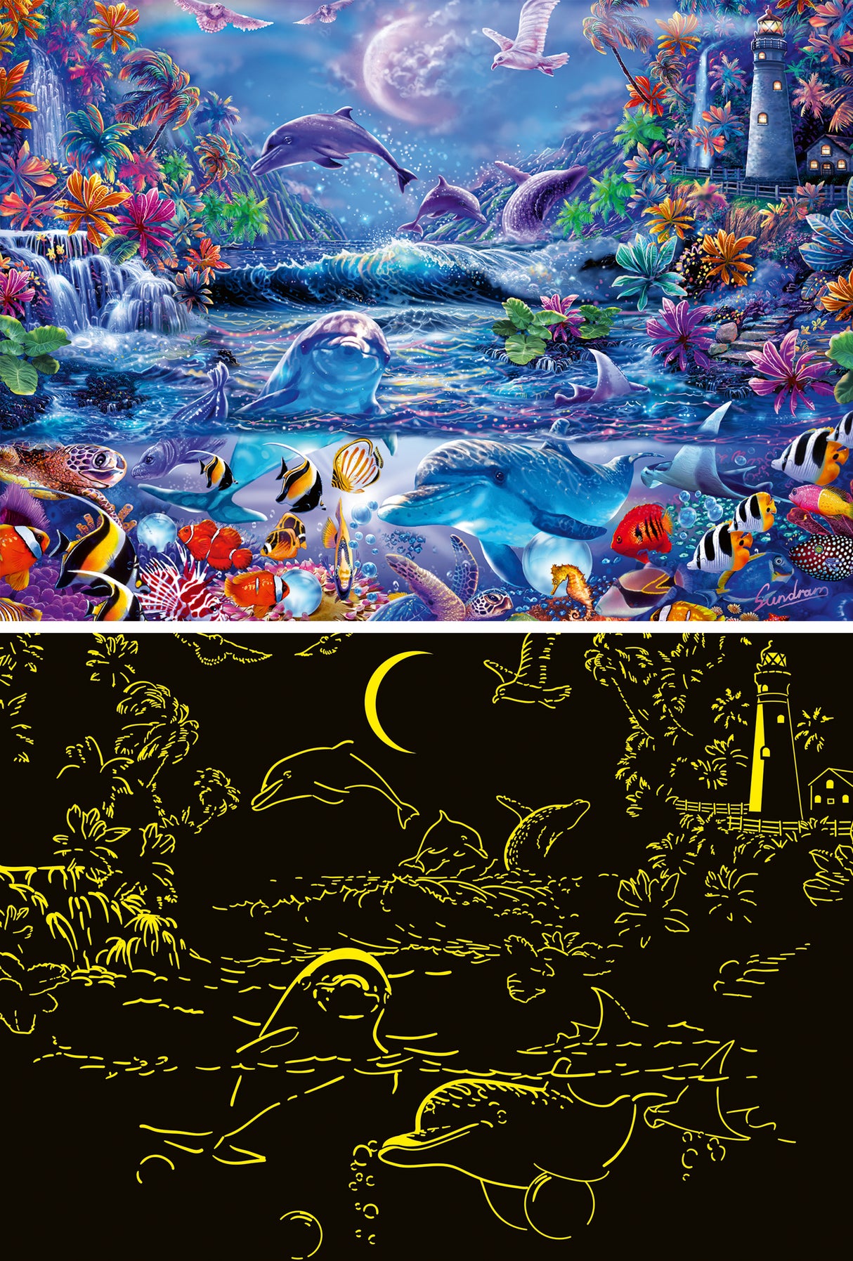 Ravensburger Glow In The Dark Puzzle 500 Pieces: Moonlit Magic 12000478V