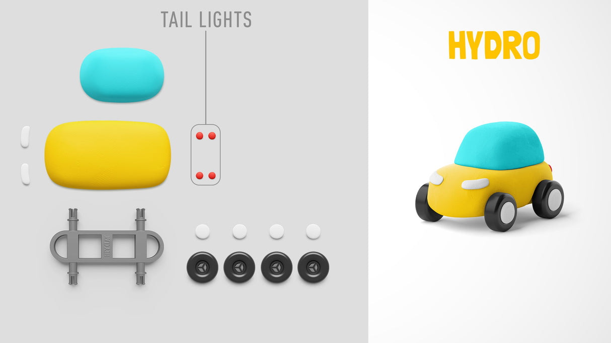HEY CLAY Modeling Clay Eco Cars with Wheels 60901E