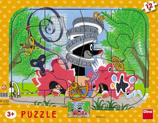 Dino Frame Puzzle 12 pc, The Little Mole 30309D