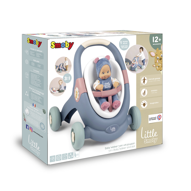 Smoby Baby Walker 3 in 1 + Baby Doll 140308S