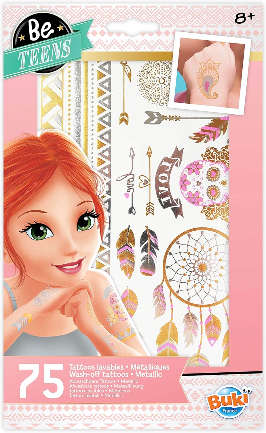 Buki Washable Tattoo 75 pc - Metallic TA002I