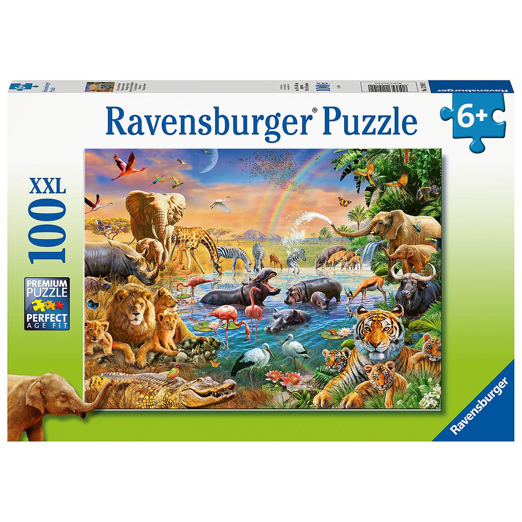 Ravensburger Puzzle 100 pc Savannah Jungle Waterhole 129102V