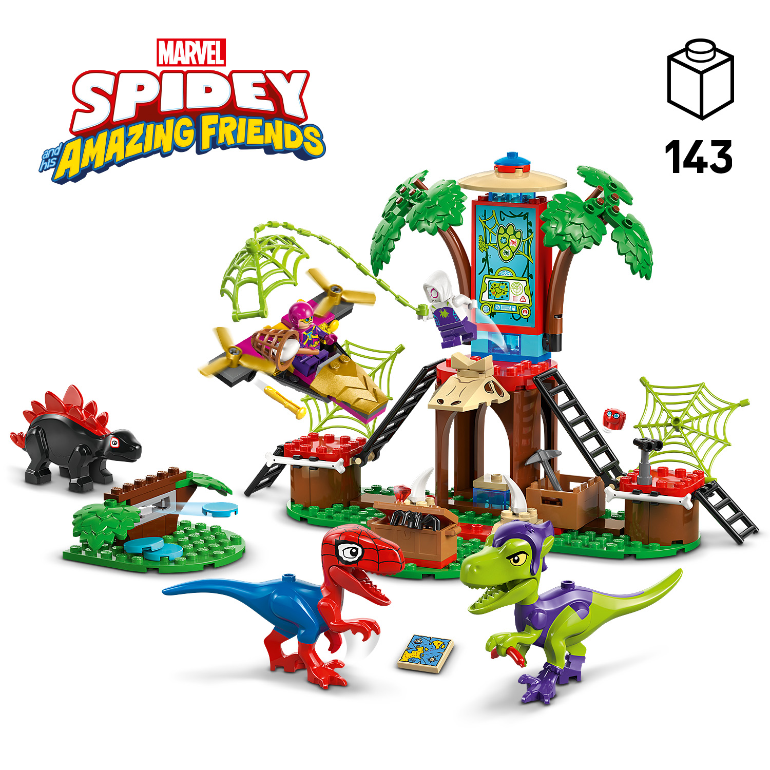 LEGO Spidey and Gobby's Raptor Battle at Tree House HQ 11200L
