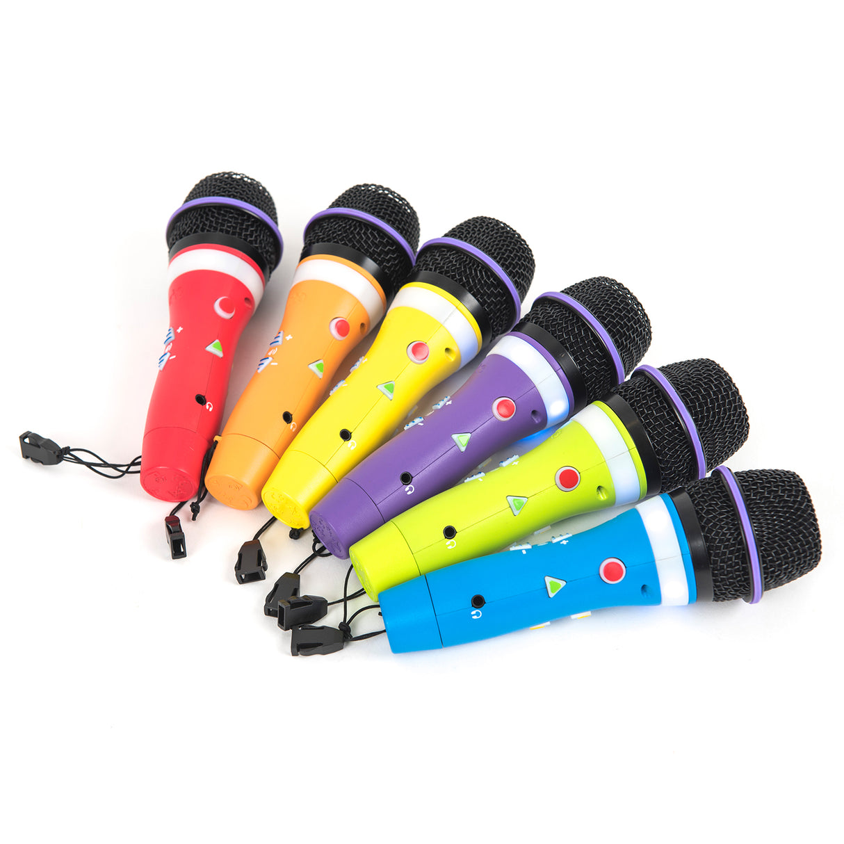 TTS Easi-Speak Recordable Bluetooth Rainbow Microphones 6pk IT10093B