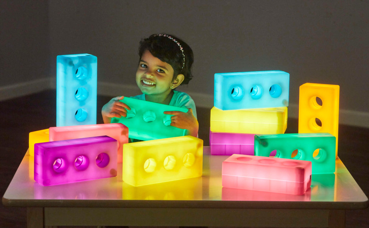 TTS Light Up Glow Construction Bricks 12pk EY10970B