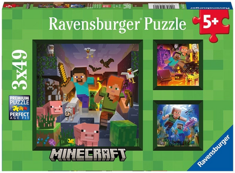 Ravenburgeri Puzzle 3x49 Pieces Minecraft 056217V