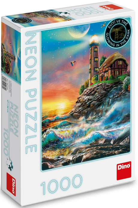 Dino Neon Puzzle 1000 pc Lighthouse on the island 54132D