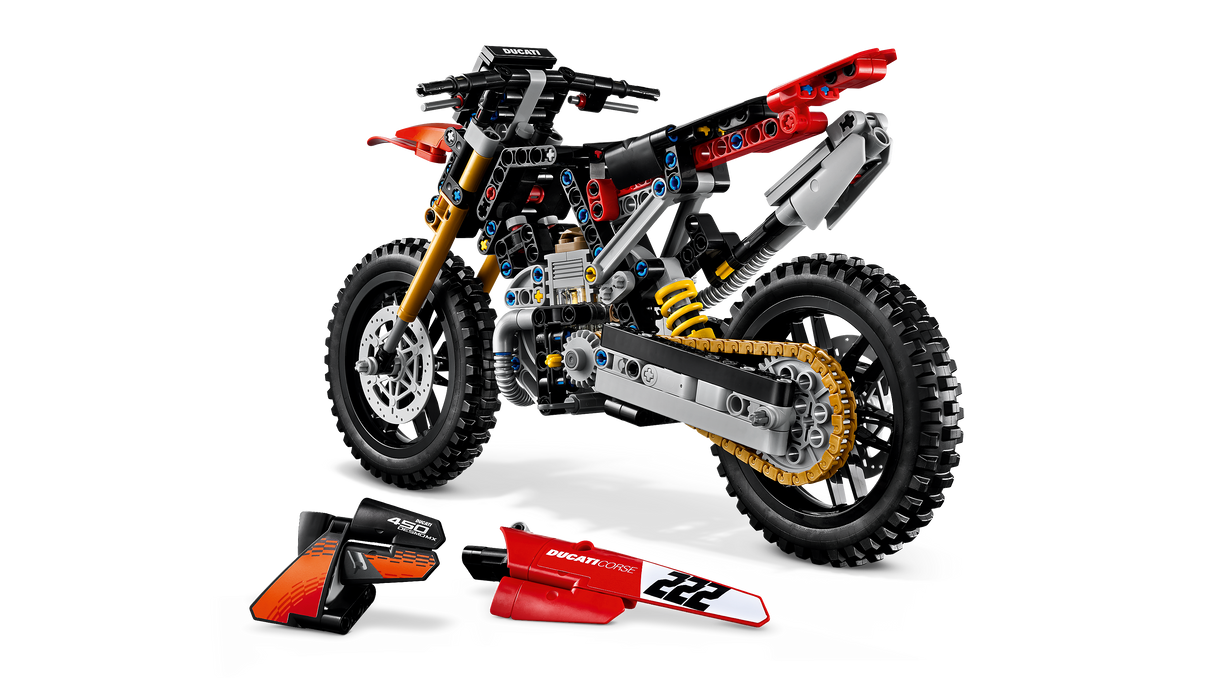 LEGO Technic Ducati Desmo450 MX Factory Motorcycle 42238L