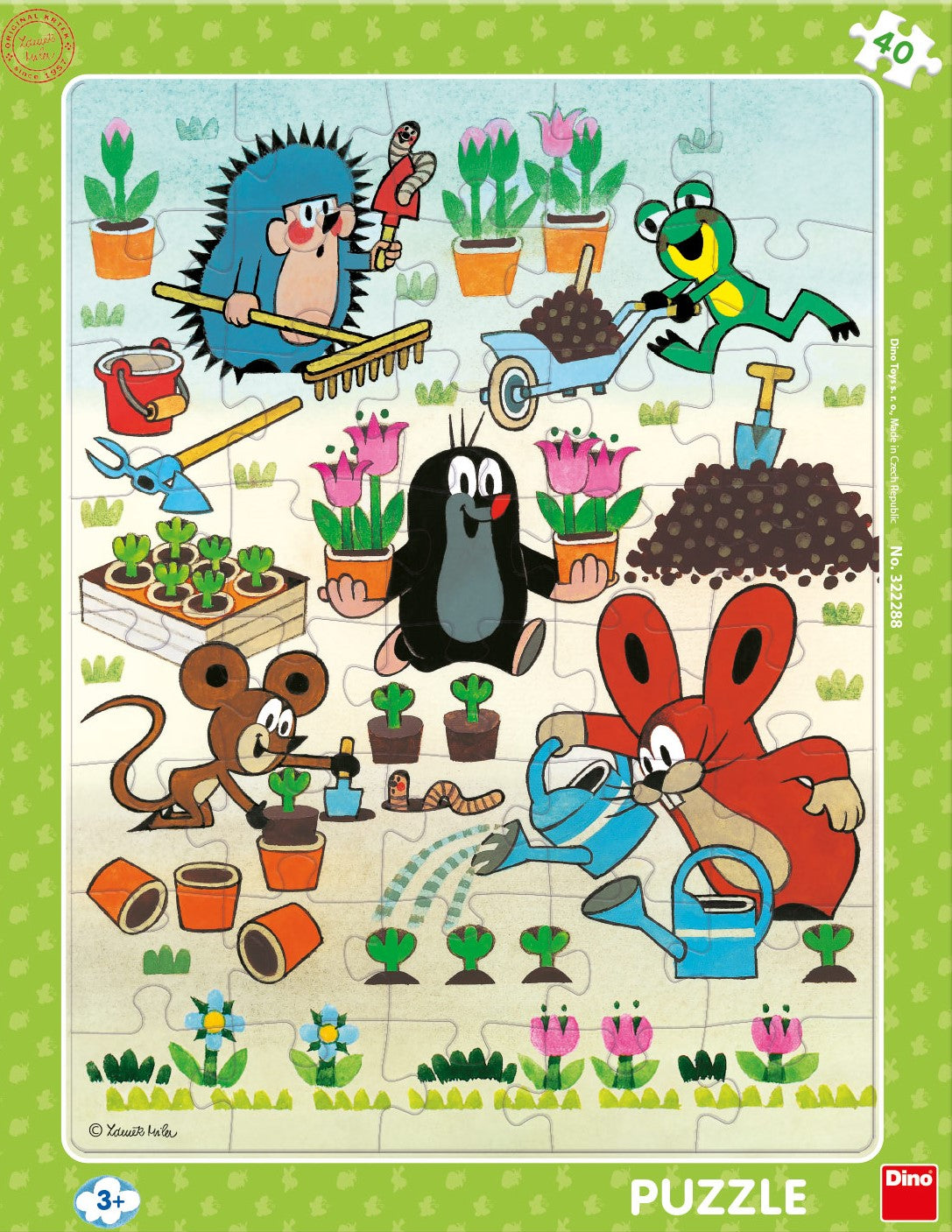 Dino Frame Puzzle 40 pc, Mole Gardener 32228D