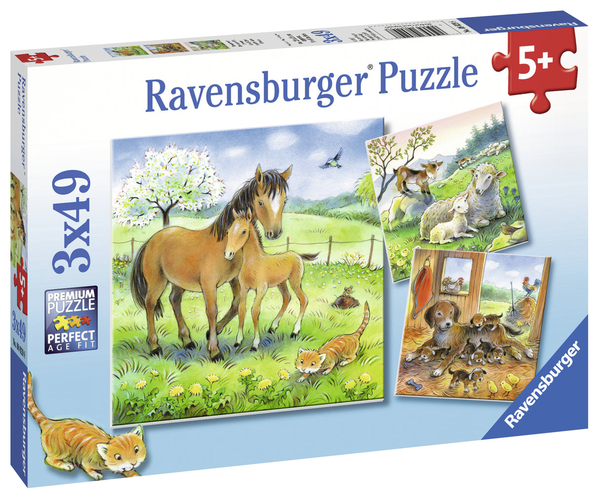Ravensburger Puzzle 3x49 pc Cuddle Time 080298V
