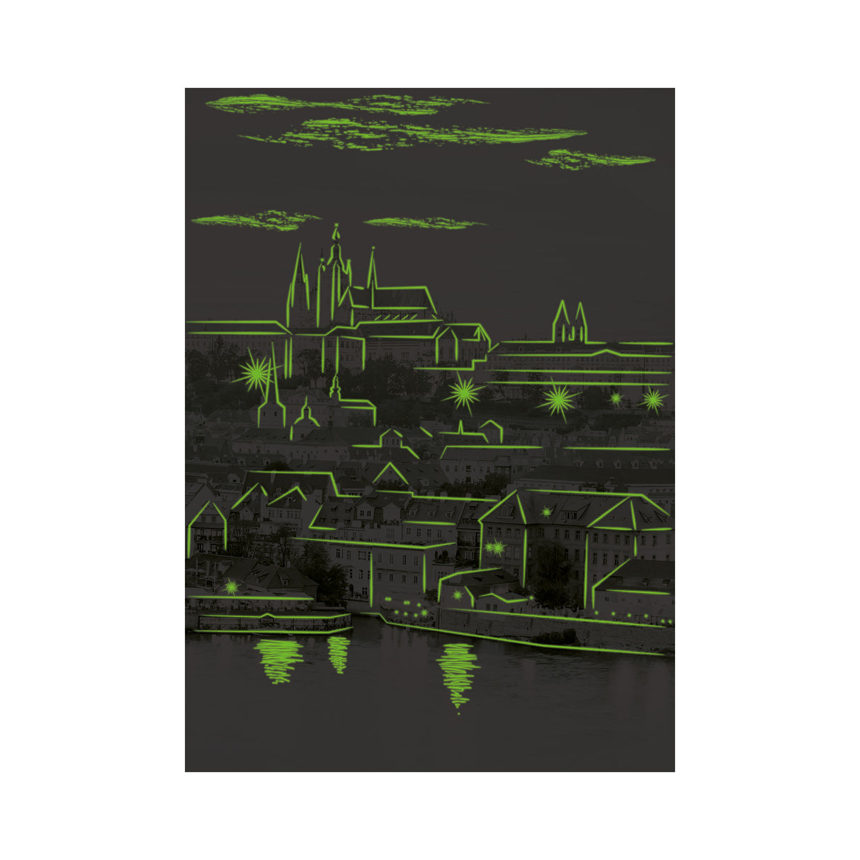 Dino Neon Puzzle 1000 pc Prague Castle 54131D