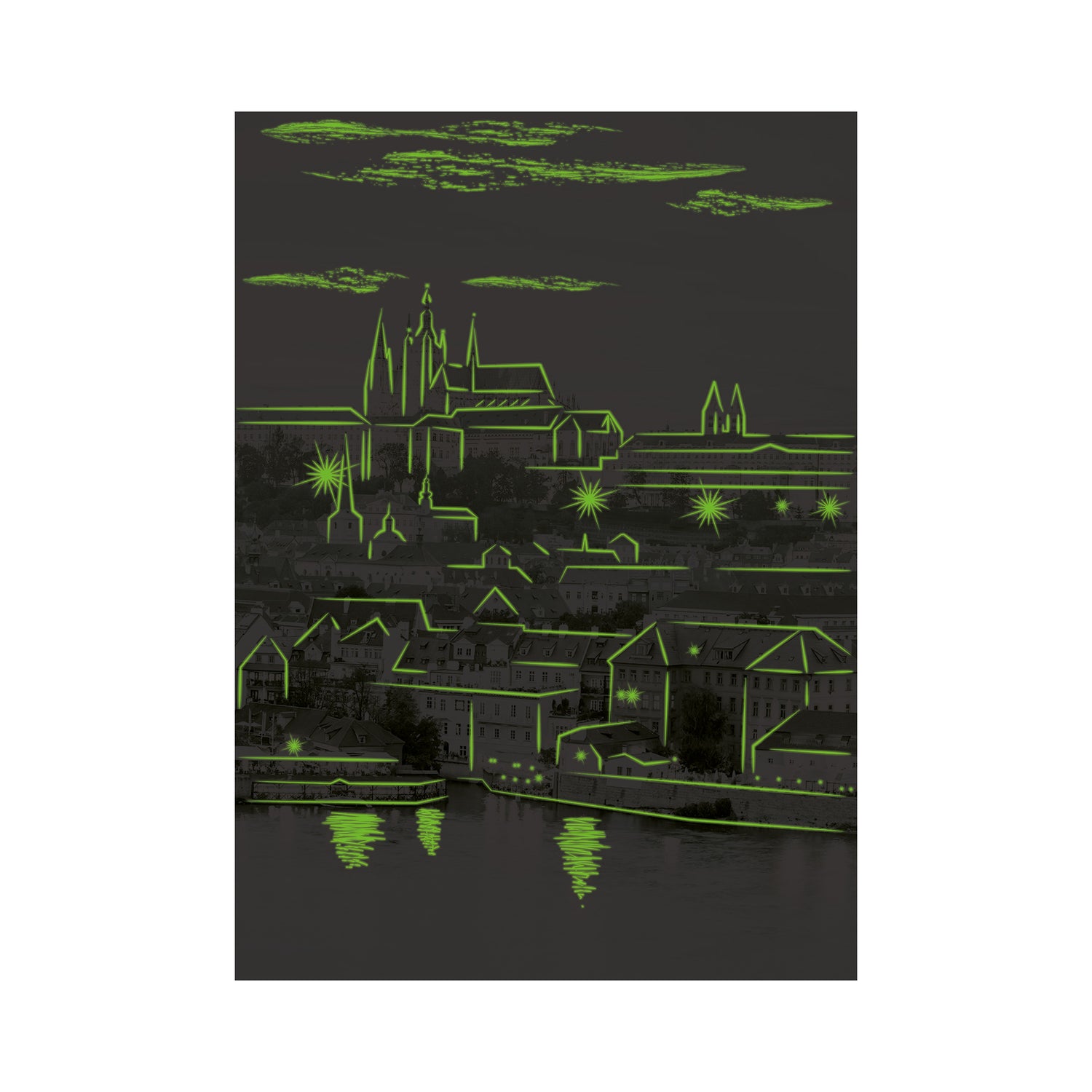 Dino Neon Puzzle 1000 pc Prague Castle 54131D