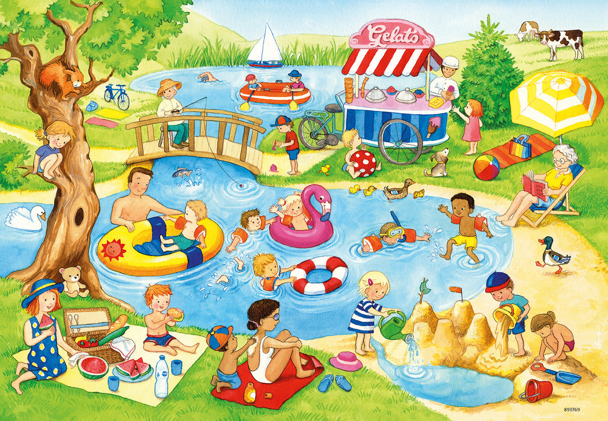 Ravensburger Puzzle 2x24 pc Swimming at Lake 050574V