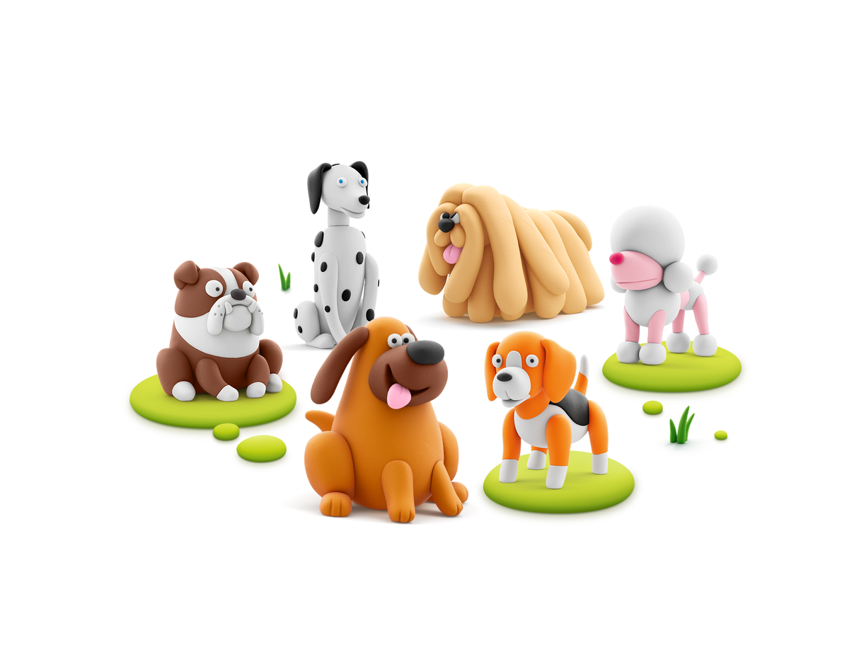 HEY CLAY Modeling Clay 15 Pieces: Dog Buddies 15030E