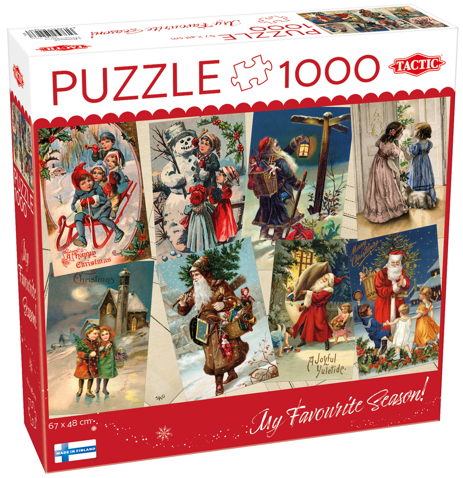 Tactic puzzle 1000 pc Retro Style Christmas Cards 59223T