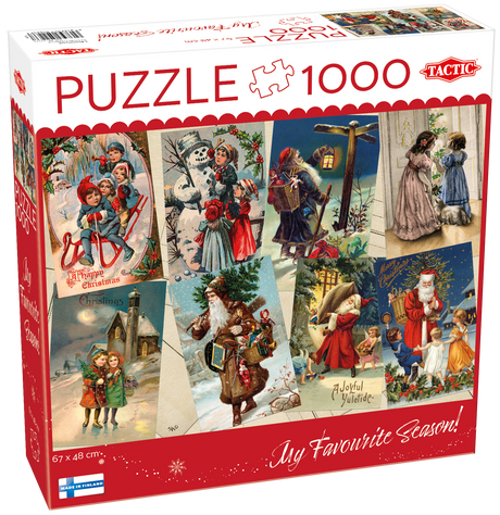 Tactic puzzle 1000 pc Retro Style Christmas Cards 59223T