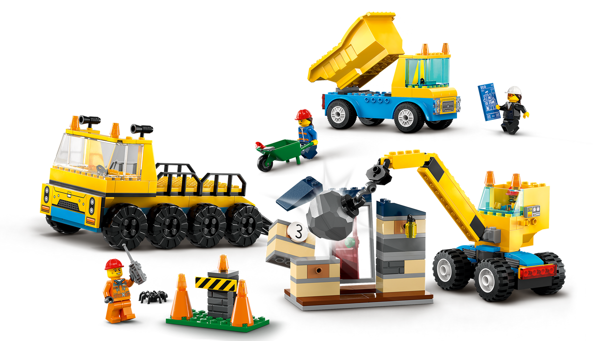 LEGO City Construction Trucks and Wrecking Ball Crane 60391L