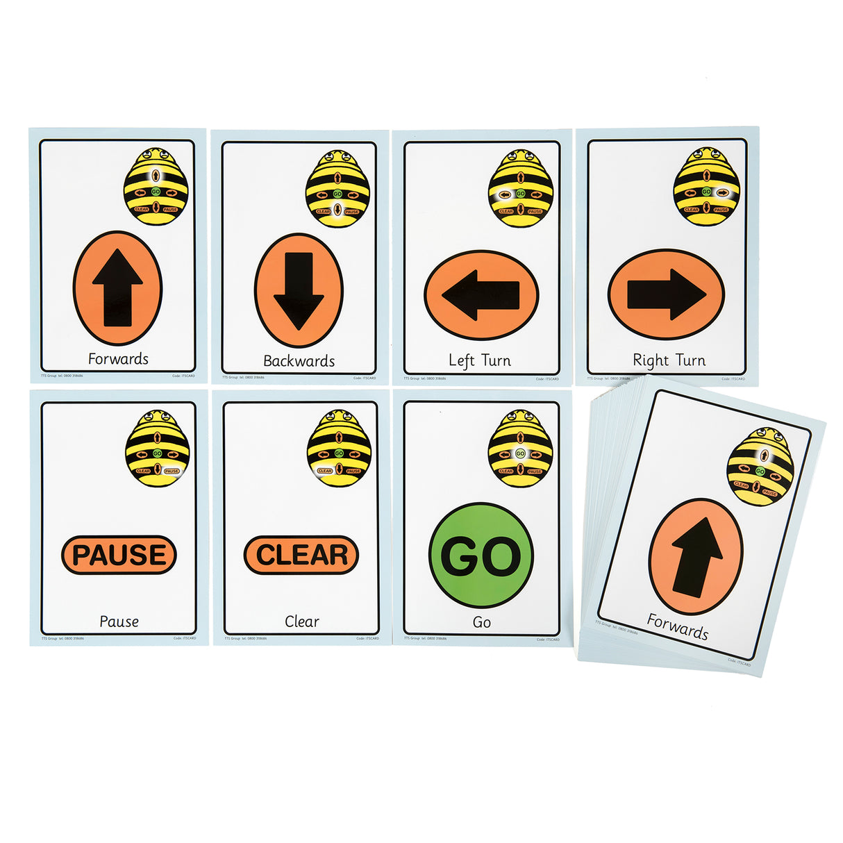 TTS A5 Bee-Bot Sequence Cards ITSCARDB