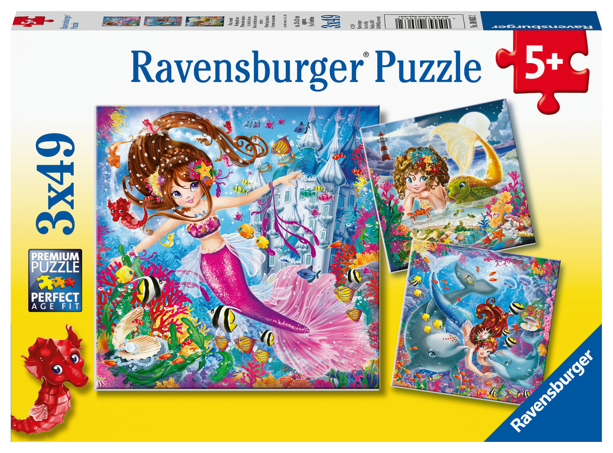 Ravensburger Puzzle 3x49 pc Enchanting Mermaids 080632V