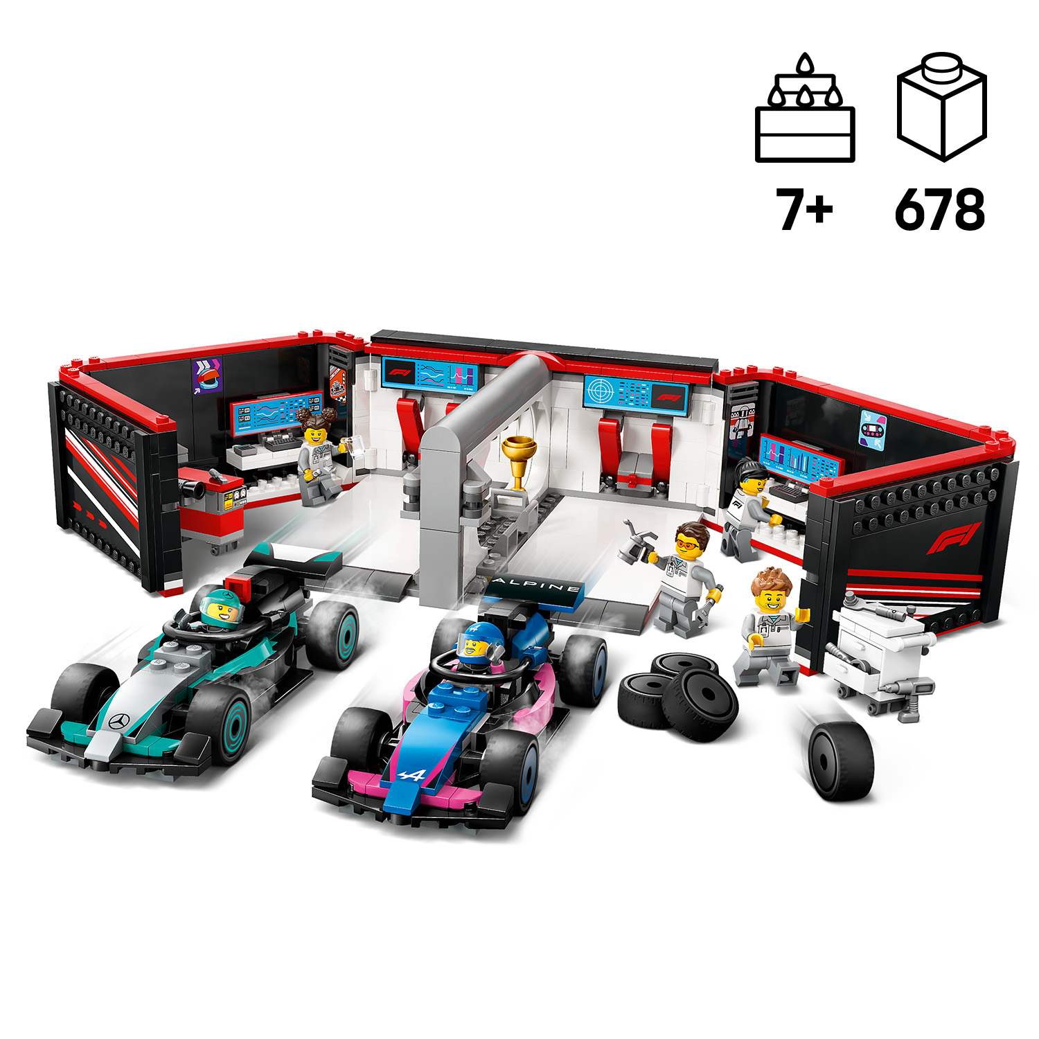 LEGO City F1 Garage & Mercedes-AMG & Alpine Cars 60444L