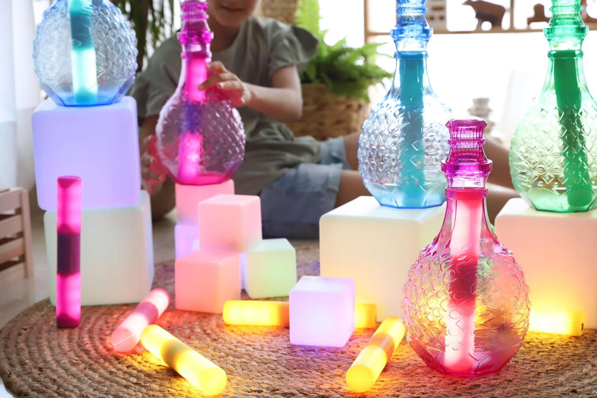TTS Sensory ICT Glow Construction Blocks 12pk EY06793B