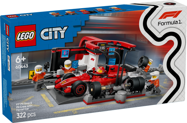 LEGO City F1 Pit Stop & Pit Crew with Ferrari Car 60443L