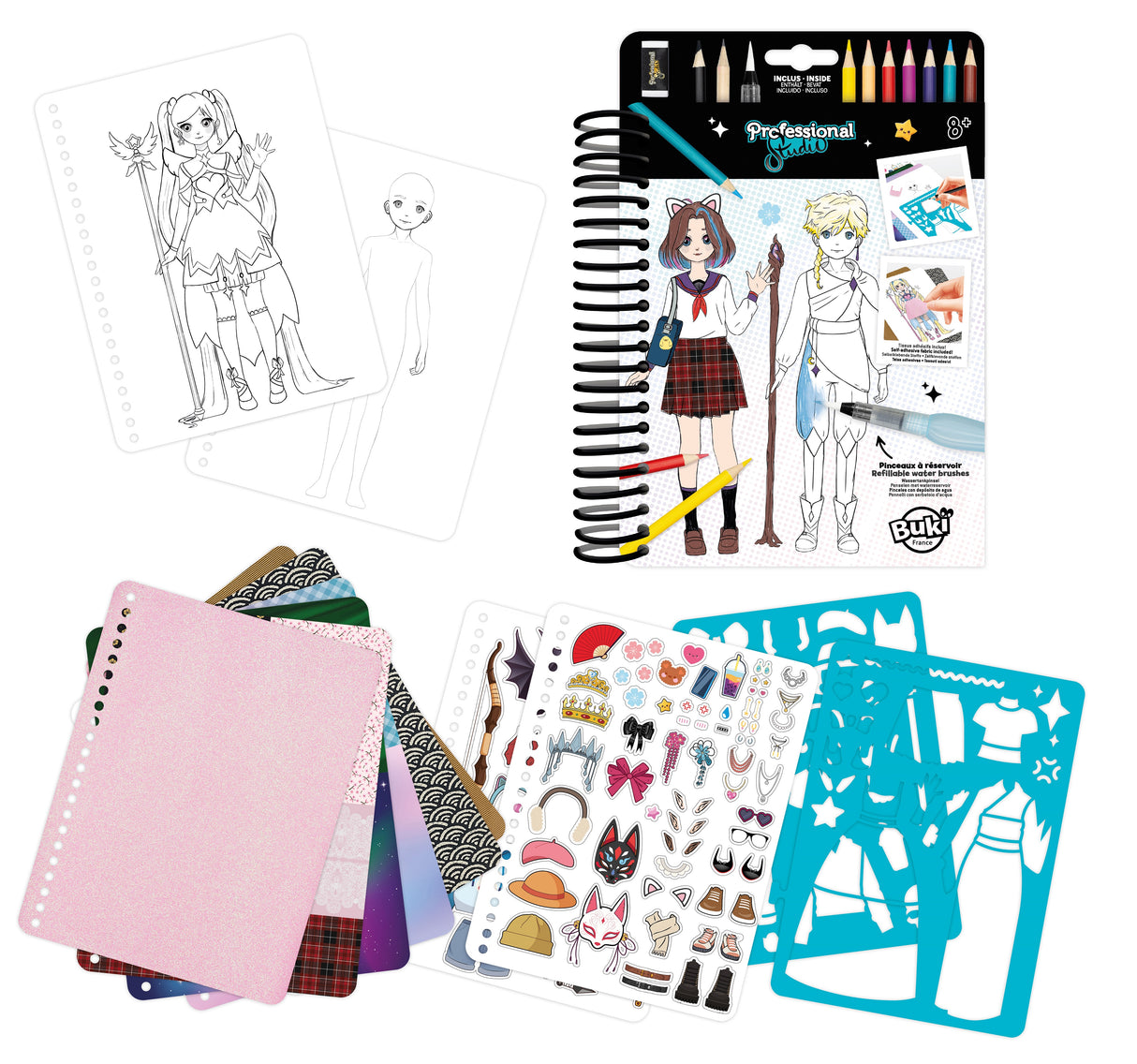 Buki Professional Studio Manga Colouring Book CM201I