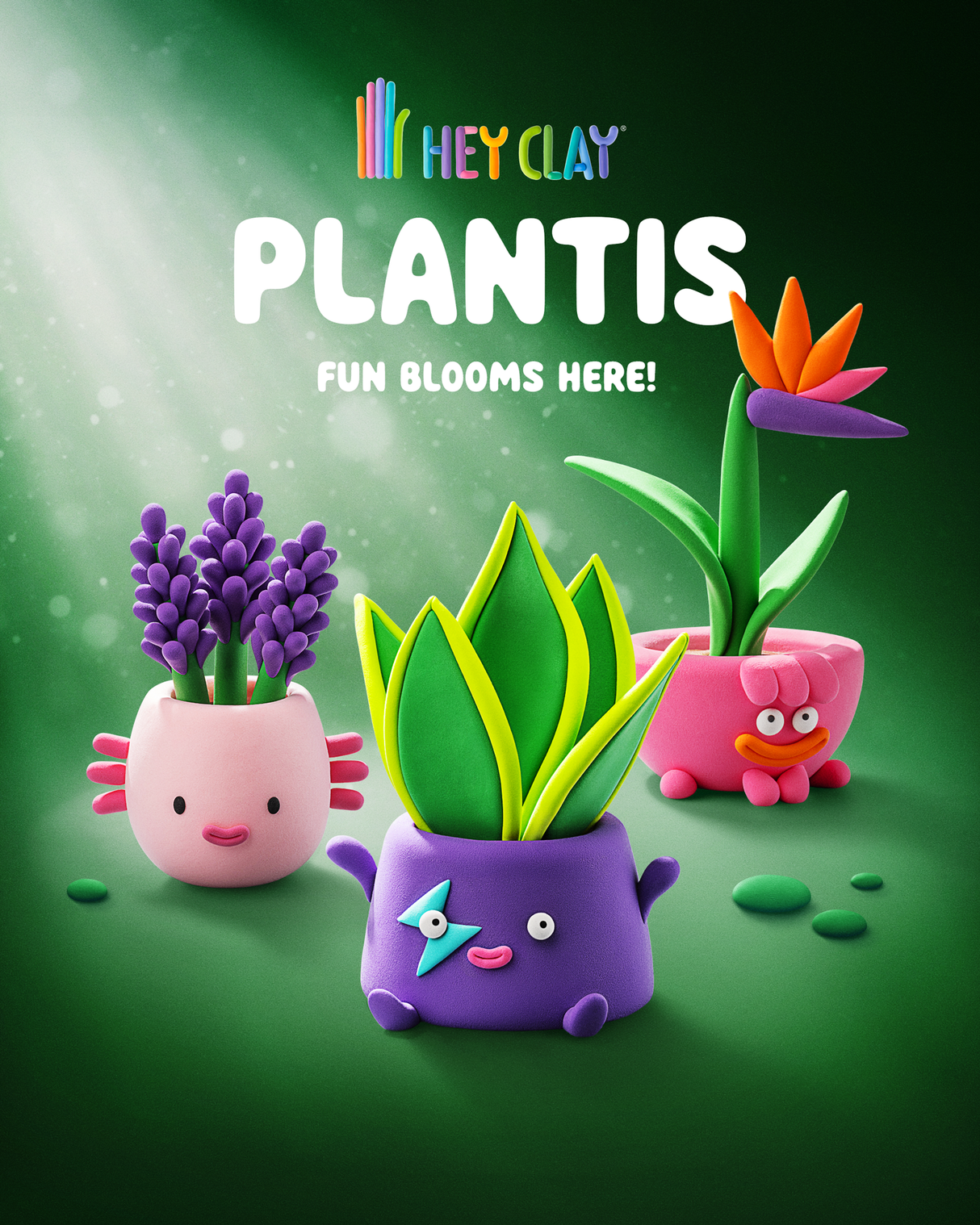 HEY CLAY Modeling Clay 15 Pieces: Plant Folks 15033E