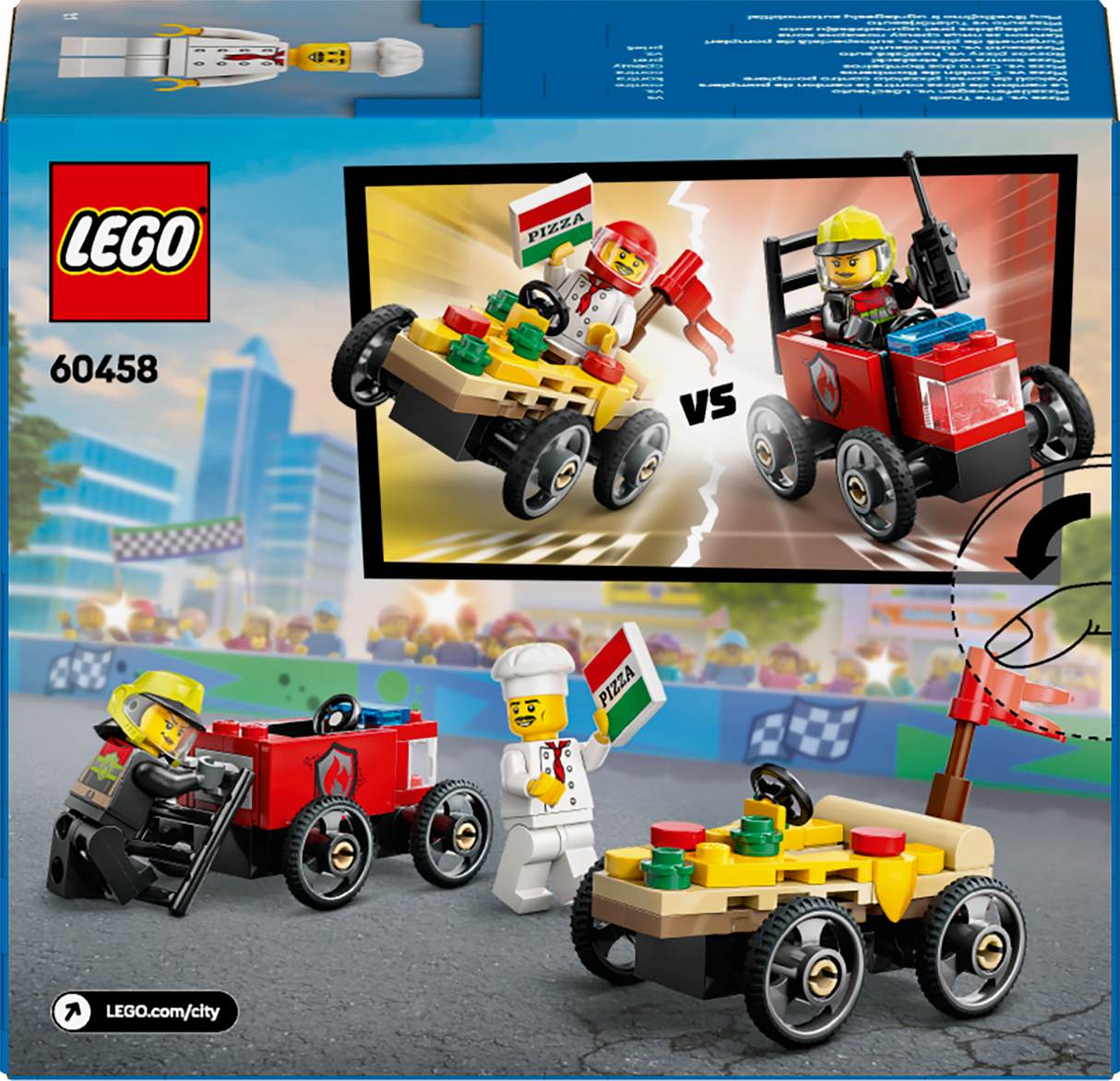 LEGO City Pizza vs. Fire Truck Race Car Pack 60458L