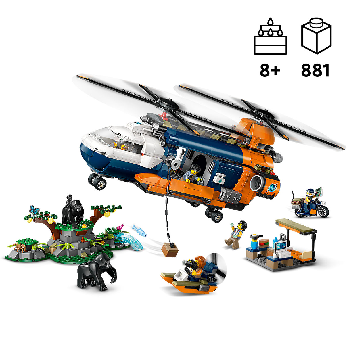 LEGO City Jungle Explorer Helicopter at Base Camp 60437L
